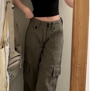 ARMY GREEN LOW RISE UTILITY CARGO Y2K